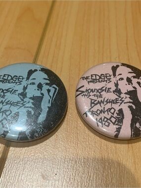 Siouxsie and the Banshees Tour Pinback Buttons - Blue & Pink